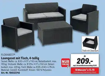 Lidl Florabest Loungeset Mit Tisch, 4-teilig Angebot