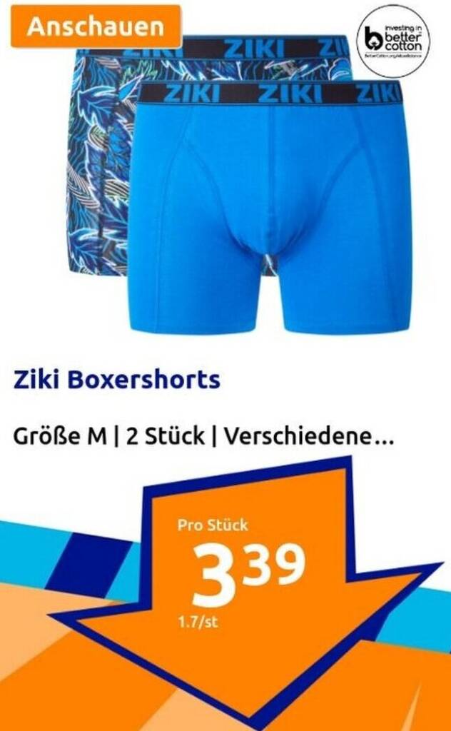 Ziki Boxershorts Gr e M 2 St ck Angebot bei Action