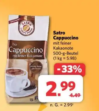 Combi Satro Cappuccino mit feiner Kakaonote 500-g-Beutel Angebot
