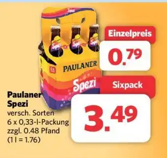 Combi Paulaner Spezi versch. Sorten 6 x 0,33-1-Packung Angebot