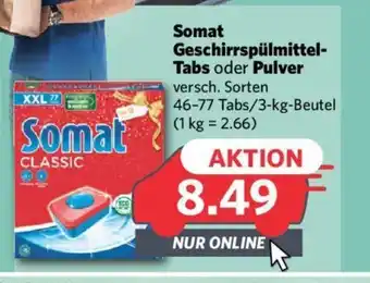 Combi Somat Geschirrspülmittel-Tabs oder Pulver versch. Sorten 46-77 Tabs/3-kg-Beutel Angebot