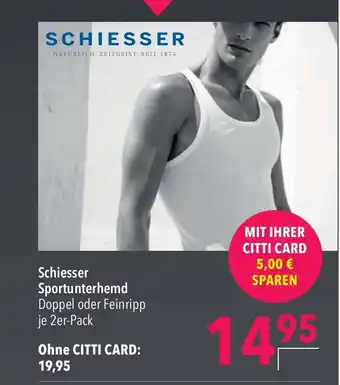 CITTI Markt Schiesser Sportunterhemd Doppel oder Feinripp je 2er-Pack Angebot