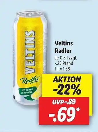 Lidl Veltins Radler 0,5L Angebot