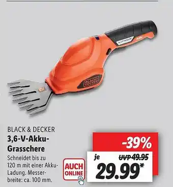 Lidl Black & Decker 3,6 V Akku Grasschere Angebot