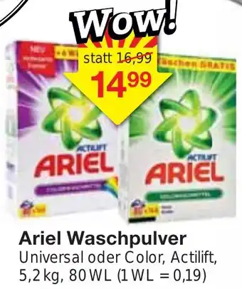 Wiglo Wunderland Ariel Waschpulver 5,2kg, 80 WL Angebot