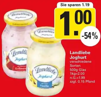 WEZ Landliebe Joghurt 500 g Glas Angebot