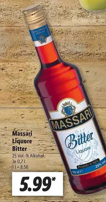 Lidl Massari Liquore Bitter 0,7L Angebot