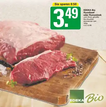 WEZ EDEKA Bio Roastbeef oder Rumpsteak 100 g Angebot