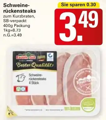 WEZ Bauern Gut Schweinerückensteaks 400 g Packung Angebot