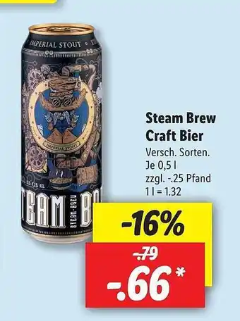 Lidl Steam Brew Craft Bier 0,5L Angebot