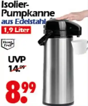 Wreesmann Isolier-Pumpkanne aus Edelstahl 1,9 Liter Angebot