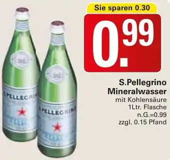 WEZ S.Pellegrino Mineralwasser 1 Ltr. Flasche Angebot