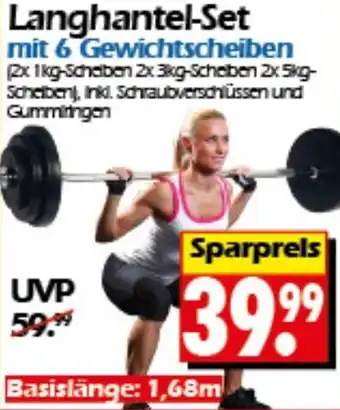 Wreesmann Langhantel-Set mit 6 Gewichtscheiben Angebot