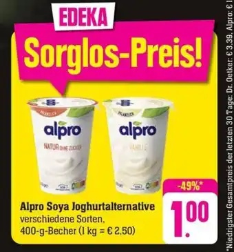 Schmidt's Märkte Alpro Soya Joghurtalternative verschiedene Sorten, 400-g-Becher Angebot