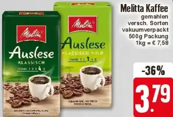 Edeka Melitta Kaffee 500 g Packung Angebot