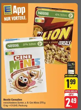 Schmidt's Märkte Nestlé Cerealien verschiedene Sorten, z. B. Cini Minis 375 g Packung Angebot