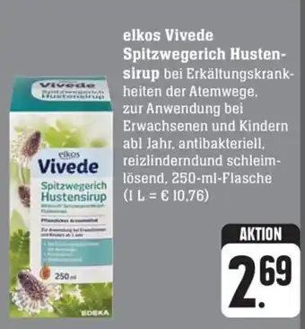 Schmidt's Märkte elkos Vivede Spitzwegerich Hustensirup 250 ml Angebot