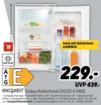 MEDIMAX Exquisit Einbau-Kühlschrank EKS131-V-040E Angebot