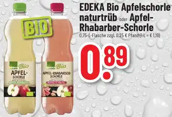 trinkgut EDEKA Bio Apfelschorle naturtrüb oder Apfel-Rhabarber Schorle 0,75 L Flasche Angebot