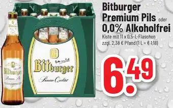 trinkgut Bitburger Premium Pils oder 0,0% Alkoholfrei 11x0,5 L Flaschen Angebot