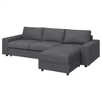 IKEA Vimle Bezug für 3er-bettsofa mit Récam, mit breiten Armlehnen Gunnared/mittelgrau Angebot