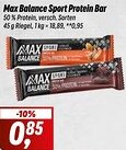 Simmel Max Balance Sport Protein Bar 45 g Riegel Angebot