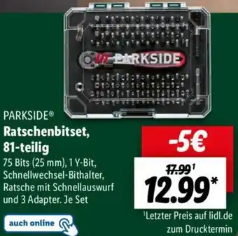 Lidl PARKSIDE Ratschenbitset, 81-teilig Angebot