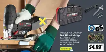 Lidl PARKSIDE PERFORMANCE 20 V Akku-Stichsäge Angebot