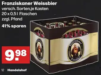 Handelshof Franziskaner Weissbier 20 x 0,5 L Flaschen Angebot