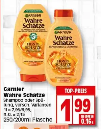 Elli Markt Garnier Wahre Schätze shampoo oder spülung, 250/200ml Angebot