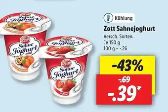 Lidl Zott Sahnejoghurt 150g Angebot