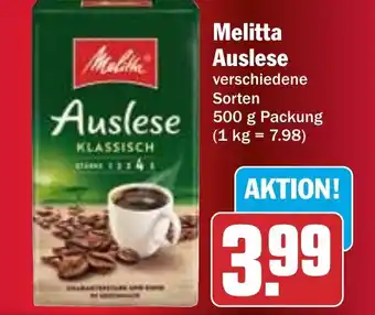 Hit Melitta Auslese 500 g Packung Angebot