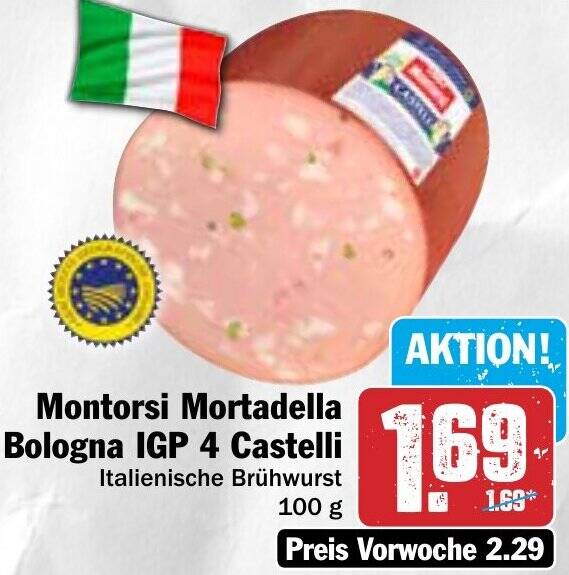 Montorsi Mortadella Bologna IGP 4 Castelli 100 g Angebot bei Hit