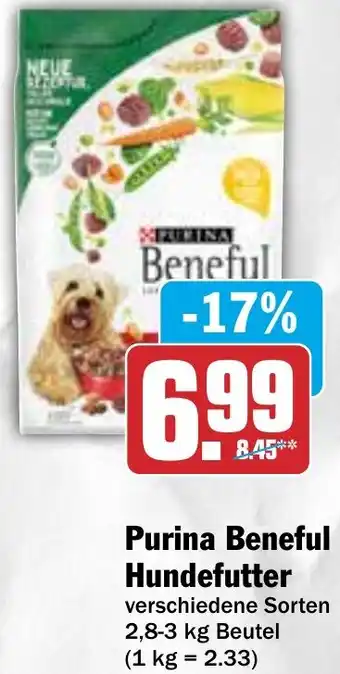 Hit Purina Beneful Hundefutter 2,8-3 kg Beutel Angebot