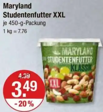 V Markt Maryland Studentenfutter XXL 450 g Packung Angebot