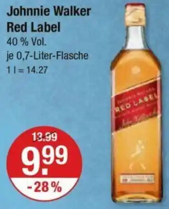 V Markt Johnnie Walker Red Label 0,7 Liter Flasche Angebot