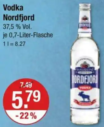 V Markt Vodka Nordfjord 0,7 Liter Flasche Angebot