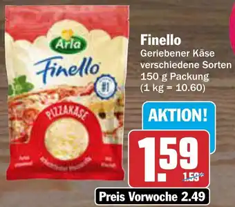 AEZ Finello Geriebener Käse 150 g Packung Angebot