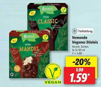 Lidl Vemondo Veganes Stieleis 3x90ml Angebot