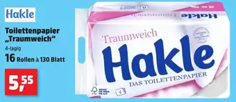 Thomas Philipps Hakle Toilettenpapier ,,Traumweich" 16 Rollen à 130 Blatt Angebot