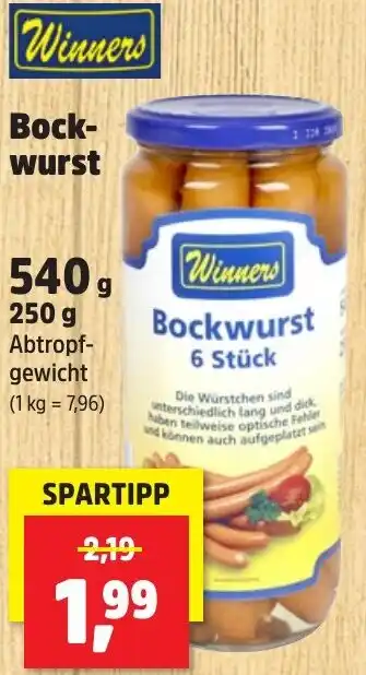 Thomas Philipps Winners Bockwurst 540 g Angebot