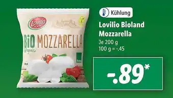 Lidl Lovilio Bioland Mozzarella 200g Angebot