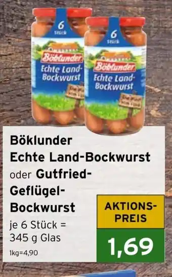 CAP Markt Böklunder Echte Land-Bockwurst oder Gutfried- Geflügel-Bockwurst 345g Angebot