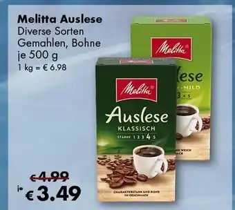 Travel Free Melitta Auslese Diverse Sorten Gemahlen, Bohne je 500 g Angebot