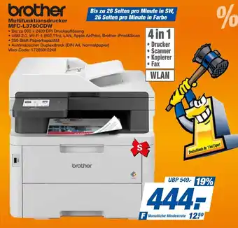 expert Techno Land brother Multifunktionsdrucker MFC-L3760CDW Angebot