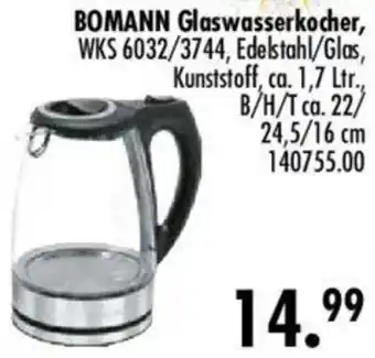 Möbel Boss BOMANN Glaswasserkocher Angebot