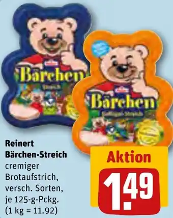 REWE Reinert Bärchen-Streich 125 g Pckg. Angebot