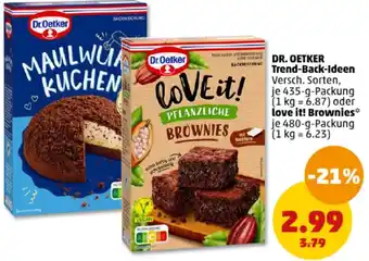 PENNY DR. OETKER Trend-Back-Ideen 435 g oder love it! Brownies 480 g Packung Angebot