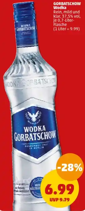 PENNY GORBATSCHOW Wodka 0,7 Liter Flasche Angebot