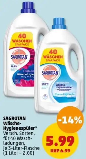 PENNY SAGROTAN Wäsche-Hygienespüler 3 Liter Flasche Angebot